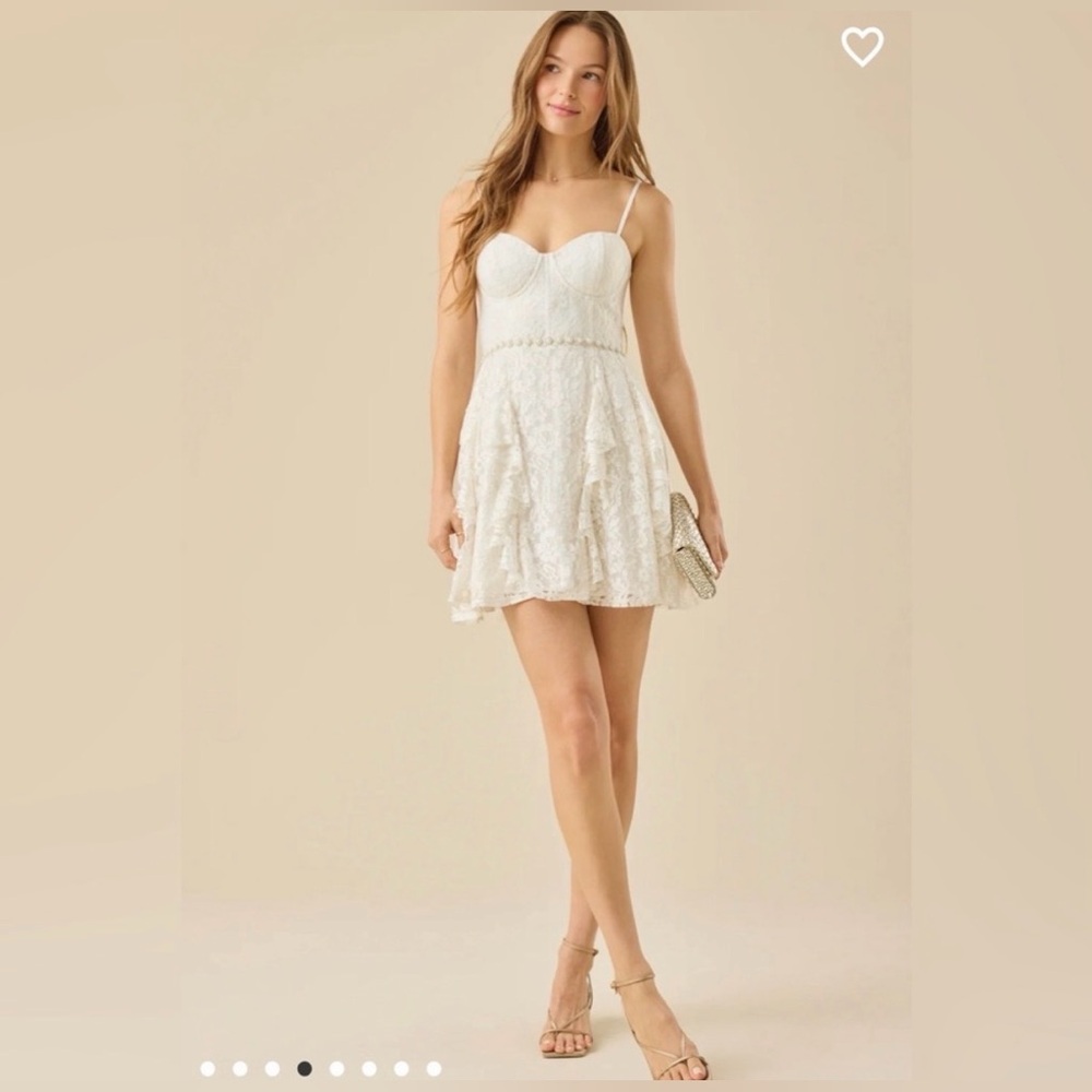 Altar'd State stunning white corset style Mini Dress with gorgeous detailing.